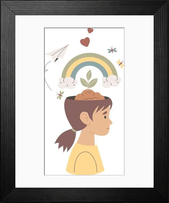 Framed Print : Mental Health Recovery and Positive Thinking Concept
