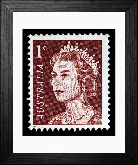 Framed Print : Queen Elizabeth II, postage stamp, Australia, 1963
