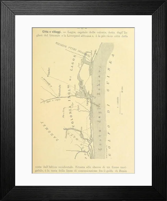 Framed Print : This image from the 1889 publication Possedimenti e protettorati Europei in Africa presents detailed information Framed Print : This image from the 1889 publication Possedimenti e protettorati Europei in Africa presents detailed information