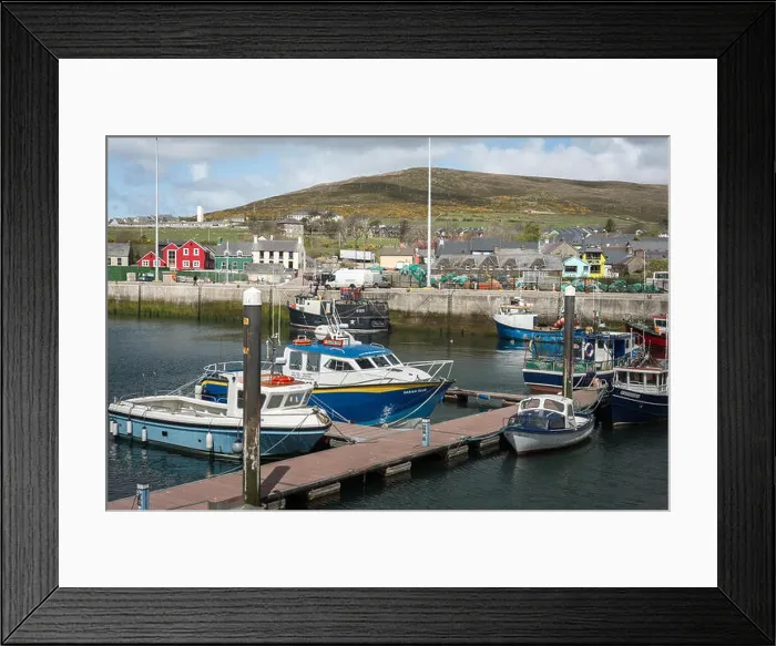 Framed Print : Dingle Ireland moored yachts and motorboats in the harbour, Dingle, County Kerry, Ireland Framed Print : Dingle Ireland moored yachts and motorboats in the harbour, Dingle, County Kerry, Ireland