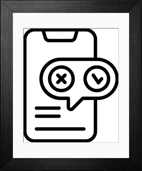 Framed Print : Regulated products smartphone icon Framed Print : Regulated products smartphone icon