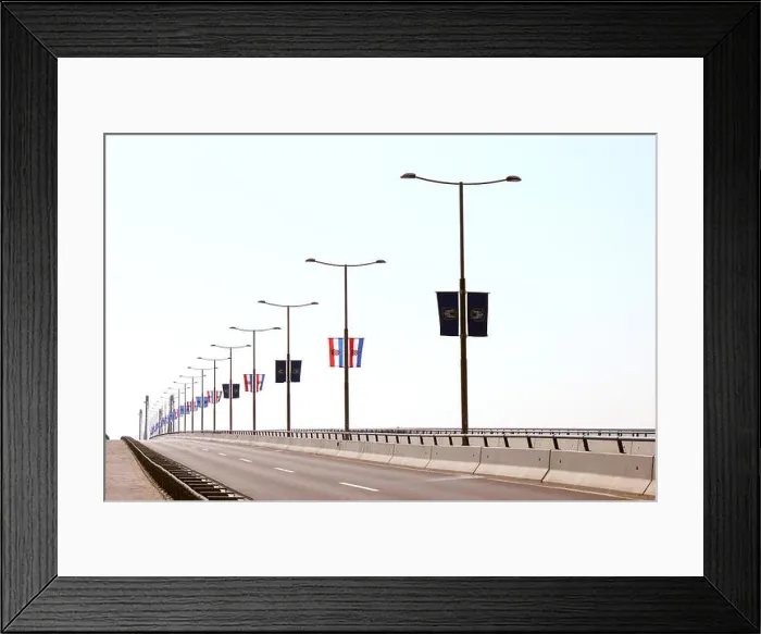 Framed Print : Long road on Homeland bridge in Zagreb, Croatia Framed Print : Long road on Homeland bridge in Zagreb, Croatia