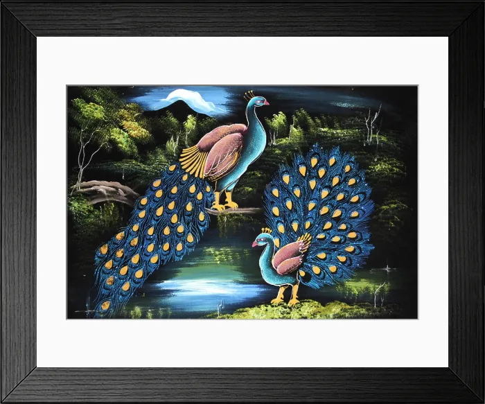 Framed Print : Peacock Artwork In Typical Sri Lankan Style Framed Print : Peacock Artwork In Typical Sri Lankan Style