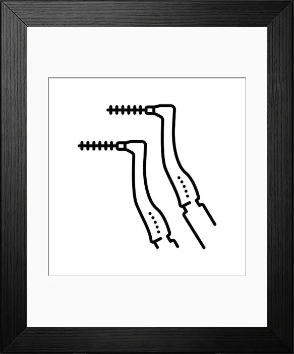 Framed Print : Interdental brush line black icon. Sign for web page, mobile app, button, logo. Vector isolated button. Editable stroke Framed Print : Interdental brush line black icon. Sign for web page, mobile app, button, logo. Vector isolated button. Editable stroke