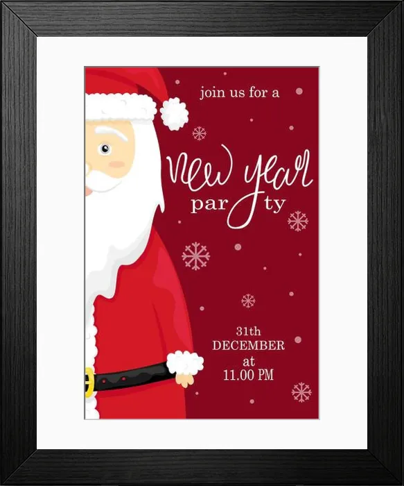 Framed Print : Santa in the red suit. New Year party poster. Perfect for gift tags, posters, banners Framed Print : Santa in the red suit. New Year party poster. Perfect for gift tags, posters, banners
