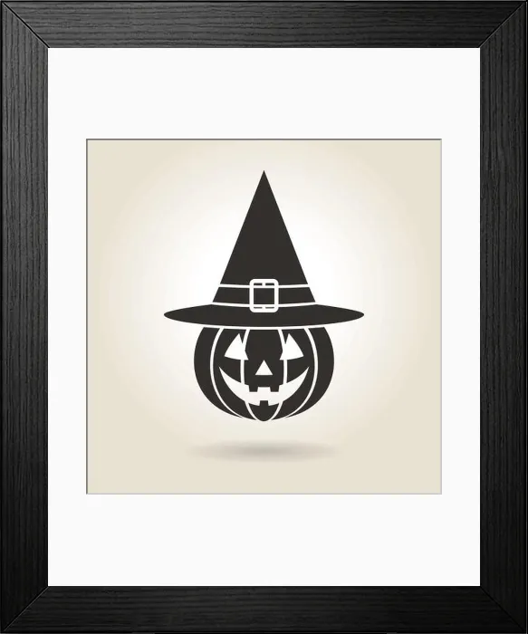 Framed Print : icon halloween pumpkin on a light background Framed Print : icon halloween pumpkin on a light background