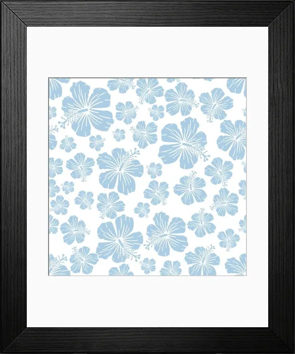 Framed Print : Random hibiscus flower seamless repeat pattern background Framed Print : Random hibiscus flower seamless repeat pattern background