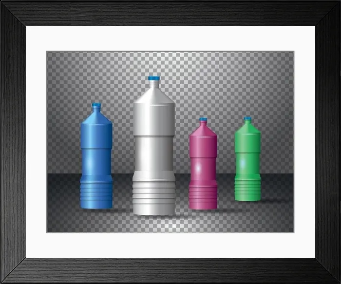Framed Print : set of plastic bottles products vector illustration design Framed Print : set of plastic bottles products vector illustration design