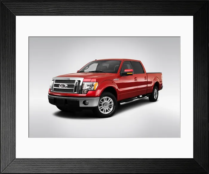 Framed Print : 2010 Ford F-150 Lariat in Red - Front angle view Framed Print : 2010 Ford F-150 Lariat in Red - Front angle view