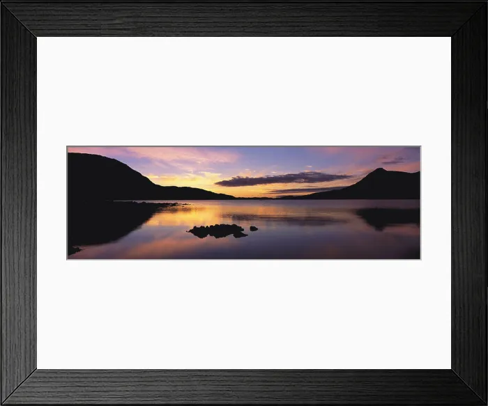 Framed Print : Loch Assynt west Sutherland at sunset Scottish Highlands Framed Print : Loch Assynt west Sutherland at sunset Scottish Highlands