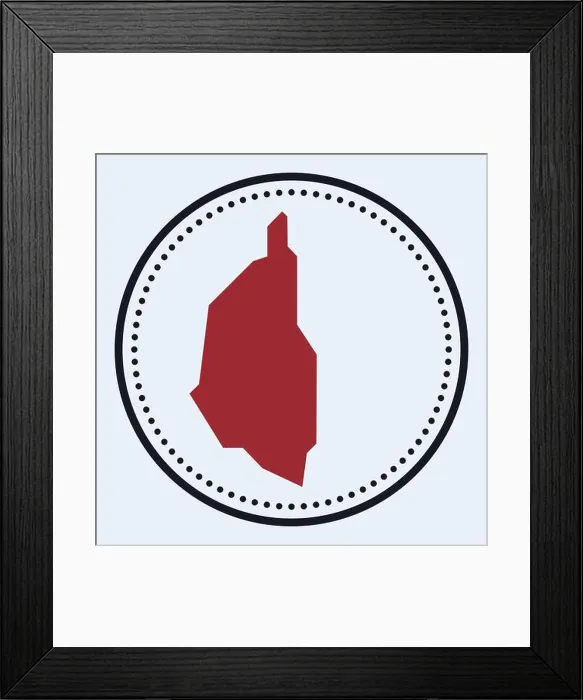 Framed Print : Kapas Island round stamp. Round logo with map and title Framed Print : Kapas Island round stamp. Round logo with map and title