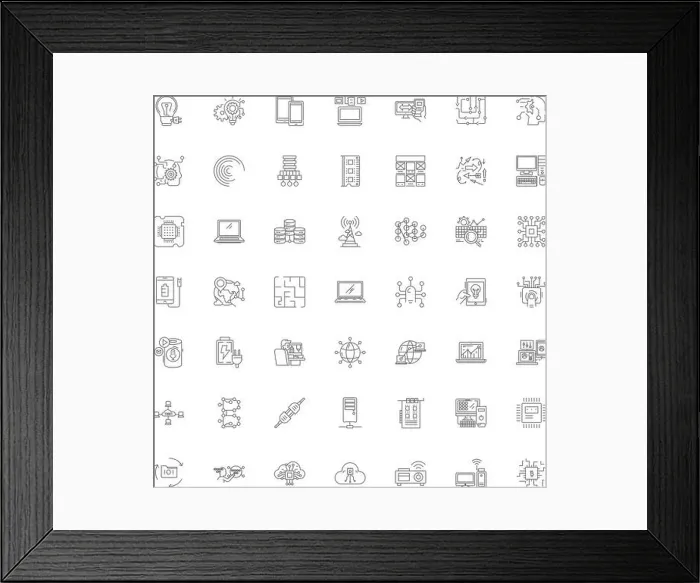 Framed Print : Electronics line icons, signs, symbols vector, linear illustration set Framed Print : Electronics line icons, signs, symbols vector, linear illustration set