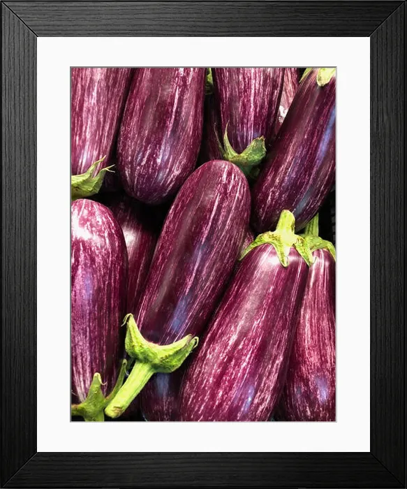 Framed Print : Eggplants at a market stall Framed Print : Eggplants at a market stall
