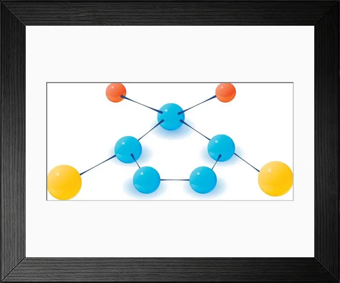 Framed Print : Science molecule icon, isometric style Framed Print : Science molecule icon, isometric style