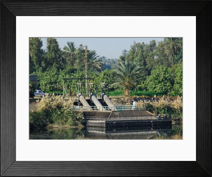 Framed Print : RIVER NILE, UPPER EGYPT. A pumping station for irrigating farmland along the Nile Valley Framed Print : RIVER NILE, UPPER EGYPT. A pumping station for irrigating farmland along the Nile Valley