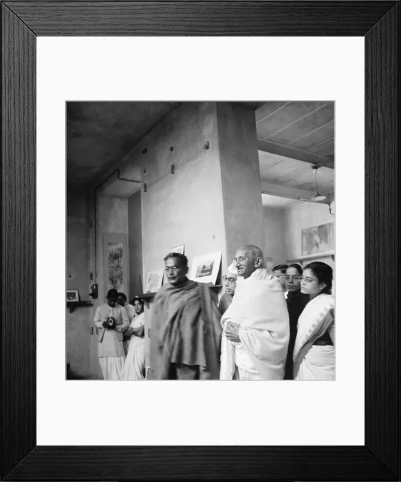 Framed Print : Mahatma Gandhi during his visit of Shantiniketan, 1940, Nandalal Bose, Pyarelal Nayar, Abha Gandhi, India NA MR Framed Print : Mahatma Gandhi during his visit of Shantiniketan, 1940, Nandalal Bose, Pyarelal Nayar, Abha Gandhi, India NA MR
