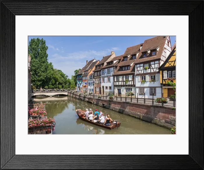 Framed Print : Colmar, Alsace wine region, France, Europe - Tourists boating on the river in Petite Venise or Little Venice district Framed Print : Colmar, Alsace wine region, France, Europe - Tourists boating on the river in Petite Venise or Little Venice district