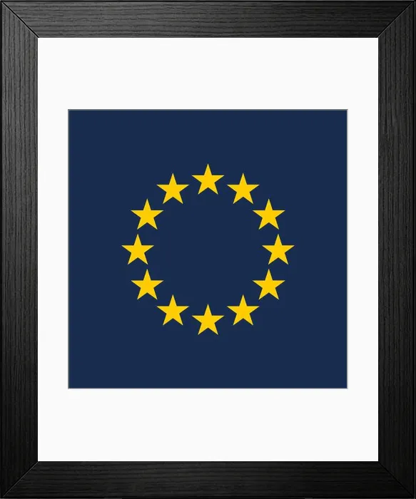 Framed Print : European Union stars symbol. Twelve stars isolated symbol. EU vector sign Framed Print : European Union stars symbol. Twelve stars isolated symbol. EU vector sign
