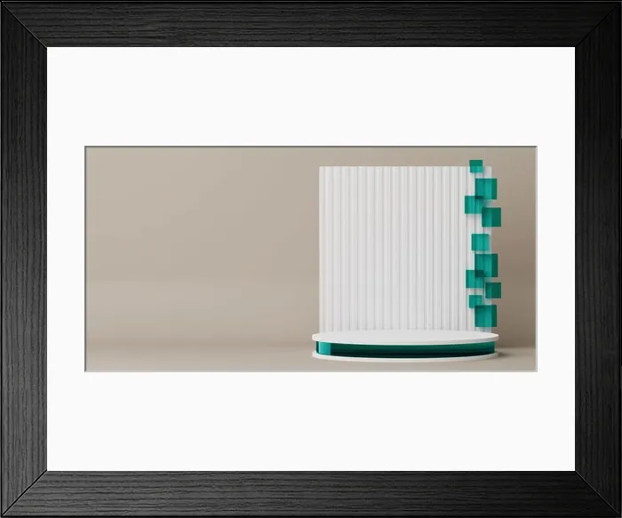 Framed Print : Geometric accents dance on a textured backdrop Framed Print : Geometric accents dance on a textured backdrop