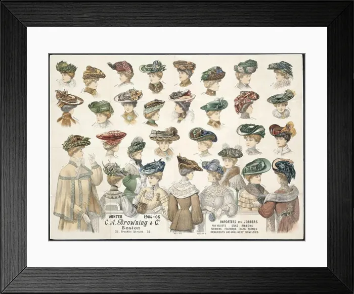 Framed Print : Advertisting poster for hats for C Framed Print : Advertisting poster for hats for C