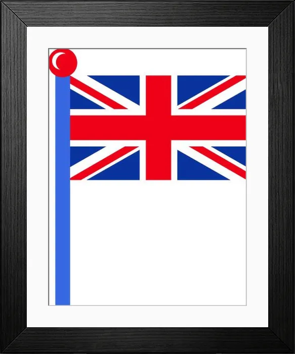 Framed Print : A vibrant vector illustration of a flag on the flagpole in a cartoon style Framed Print : A vibrant vector illustration of a flag on the flagpole in a cartoon style