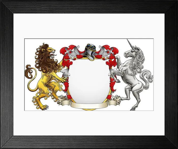 Framed Print : Coat of Arms Crest Lion Unicorn Heraldry Shield Framed Print : Coat of Arms Crest Lion Unicorn Heraldry Shield