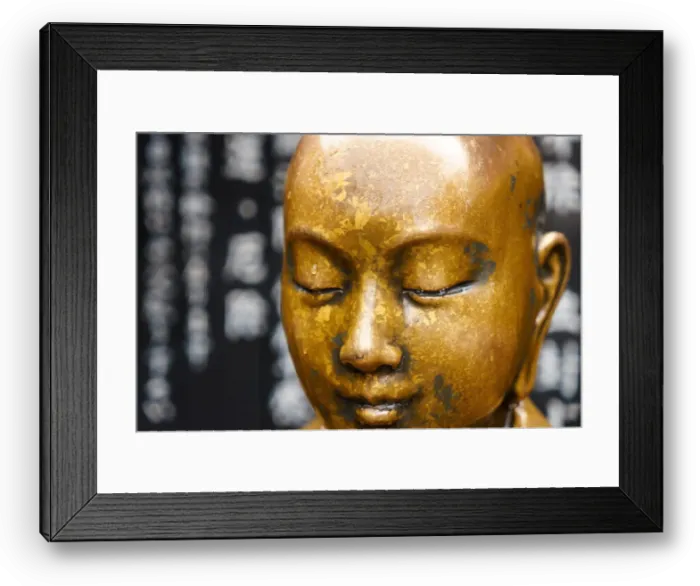 Framed Print : A bronze buddha statue at the Asakusa buddhist temple, Tokyo, Japan