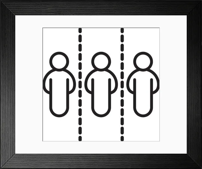 Framed Print : humans silhouettes distance social line style icon vector illustration design Framed Print : humans silhouettes distance social line style icon vector illustration design
