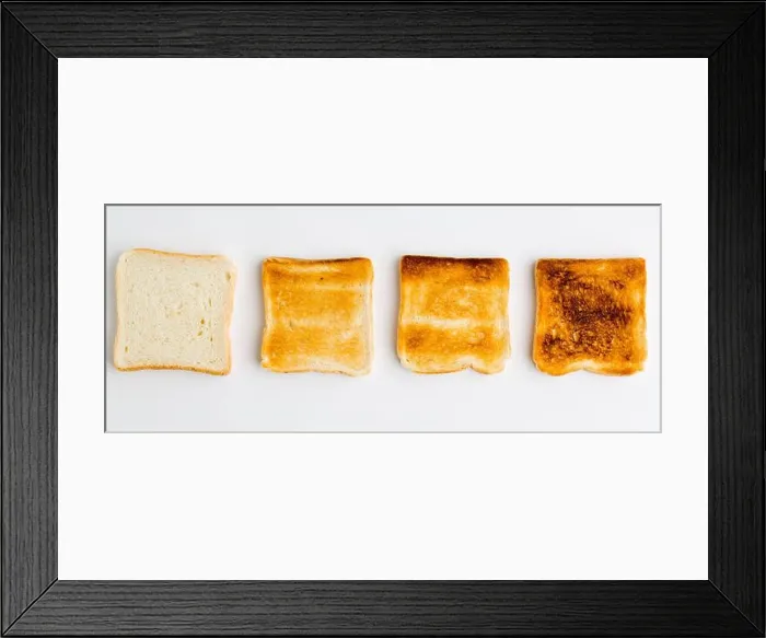 Framed Print : Set of sliced Toast Bread slices isolated on white background, top view Framed Print : Set of sliced Toast Bread slices isolated on white background, top view