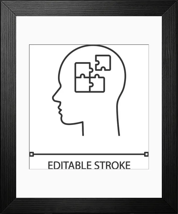 Framed Print : Solution linear icon. Solve problem Framed Print : Solution linear icon. Solve problem