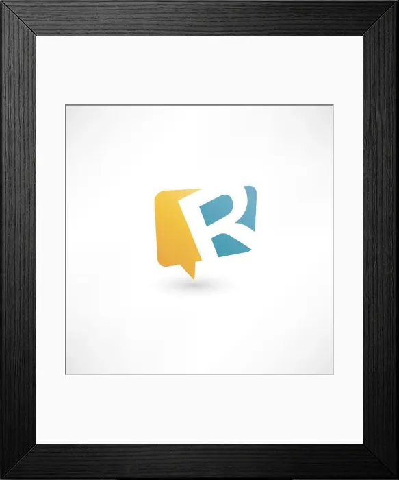 Framed Print : Abstract bubble icon based on the letter R Framed Print : Abstract bubble icon based on the letter R