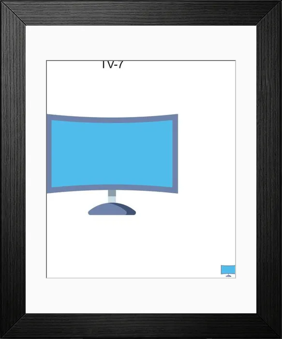 Framed Print : Tv-7 Simple vector icon. Illustration symbol design template for web mobile UI element Framed Print : Tv-7 Simple vector icon. Illustration symbol design template for web mobile UI element
