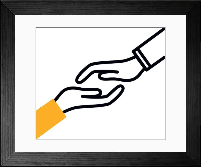 Framed Print : Sign with hands half line half color style icon design of People arm finger person learn communication healthcare theme Framed Print : Sign with hands half line half color style icon design of People arm finger person learn communication healthcare theme