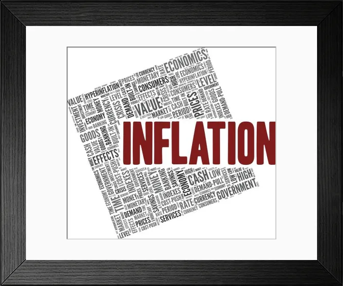 Framed Print : Inflation vector illustration word cloud isolated on a white background Framed Print : Inflation vector illustration word cloud isolated on a white background