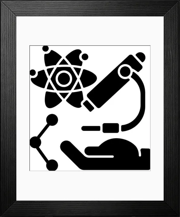 Framed Print : Science and research black glyph icon Framed Print : Science and research black glyph icon