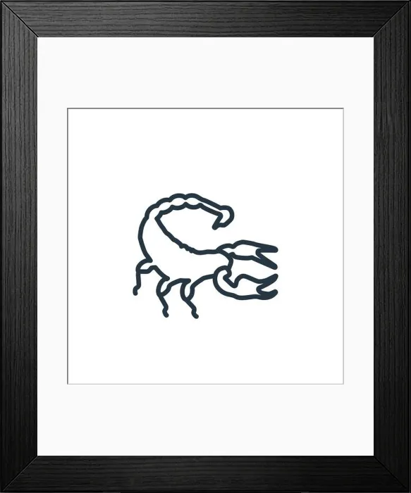 Framed Print : Scorpion outline vector icon. Thin line black scorpion icon Framed Print : Scorpion outline vector icon. Thin line black scorpion icon
