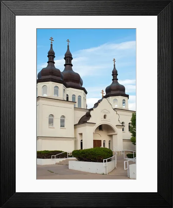 Framed Print : ukrainian church architecture of baroque style and copper clad domes with cupolas and crosses in arden hills minnesota Framed Print : ukrainian church architecture of baroque style and copper clad domes with cupolas and crosses in arden hills minnesota