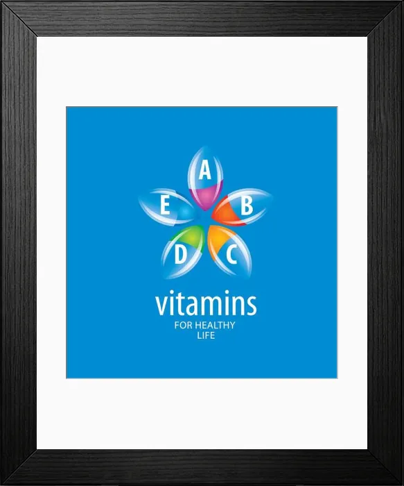 Framed Print : vector logo vitamins