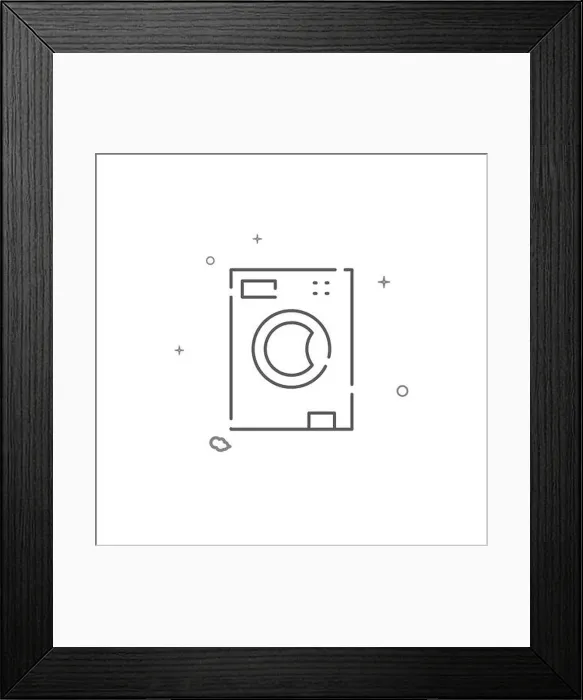 Framed Print : Washing machine simple vector line icon Framed Print : Washing machine simple vector line icon