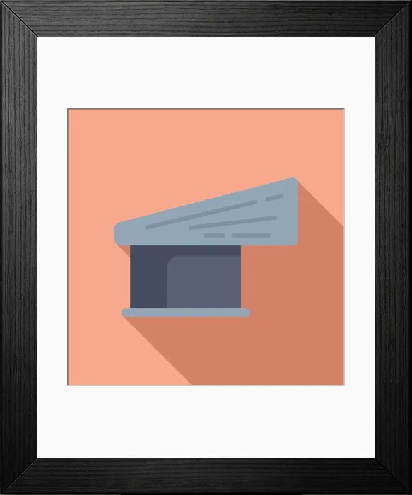 Framed Print : Minimalistic vector depiction of a judge's gavel on a muted background Framed Print : Minimalistic vector depiction of a judge's gavel on a muted background
