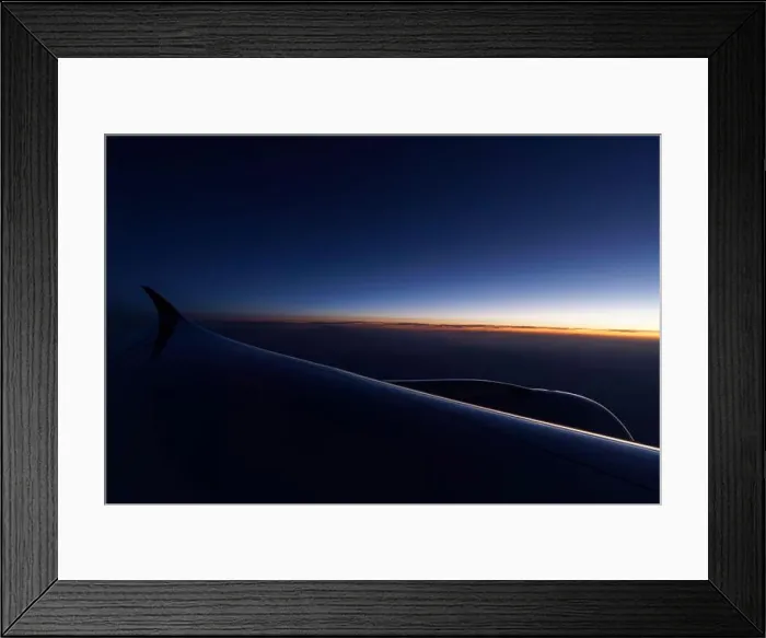 Framed Print : Glowing horizon over a wingtip Framed Print : Glowing horizon over a wingtip