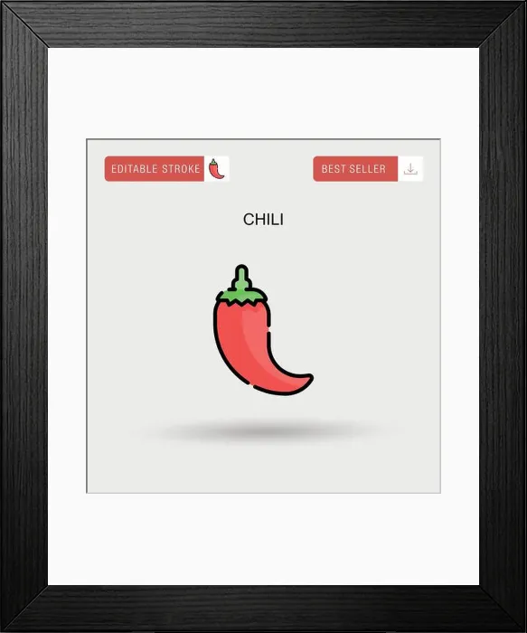 Framed Print : Chili Simple vector icon Framed Print : Chili Simple vector icon