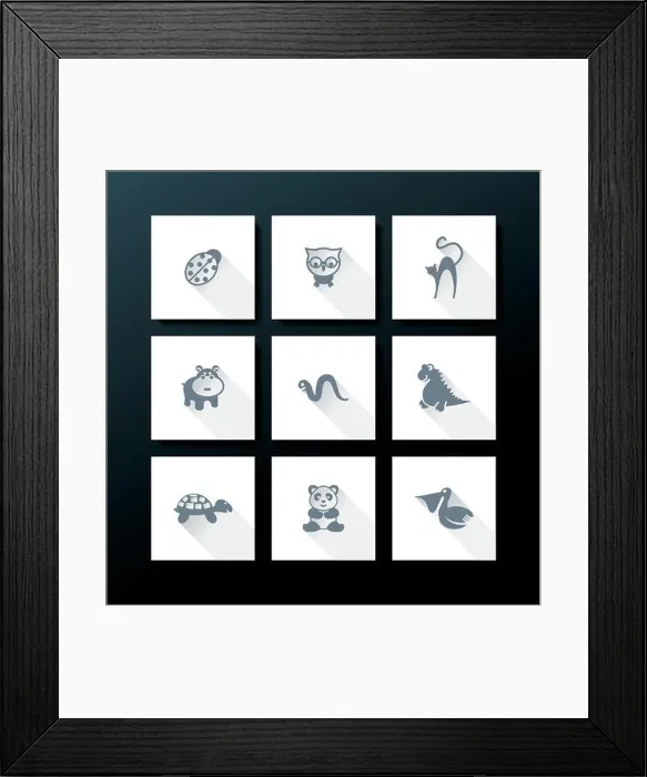 Framed Print : Flat baby toy icon set - vector illustration Framed Print : Flat baby toy icon set - vector illustration