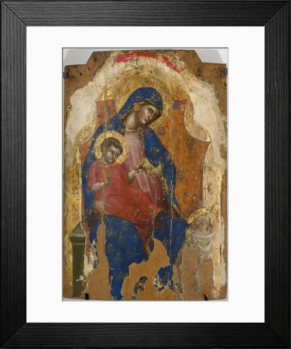 Framed Print : Madonna with Child Jesus and St. Bernard. Lorenzo, Veneziano (fl. 1356-1372), painter Framed Print : Madonna with Child Jesus and St. Bernard. Lorenzo, Veneziano (fl. 1356-1372), painter
