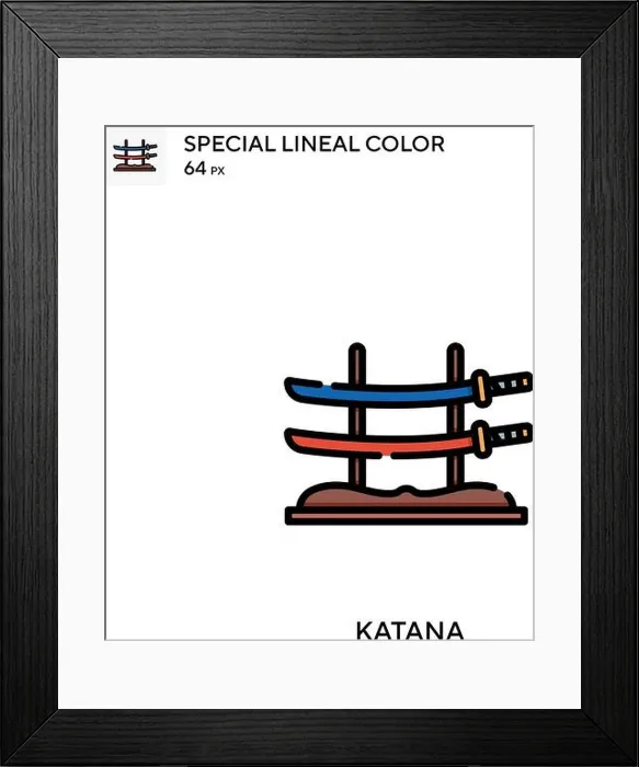 Framed Print : Katana Special lineal color icon Framed Print : Katana Special lineal color icon