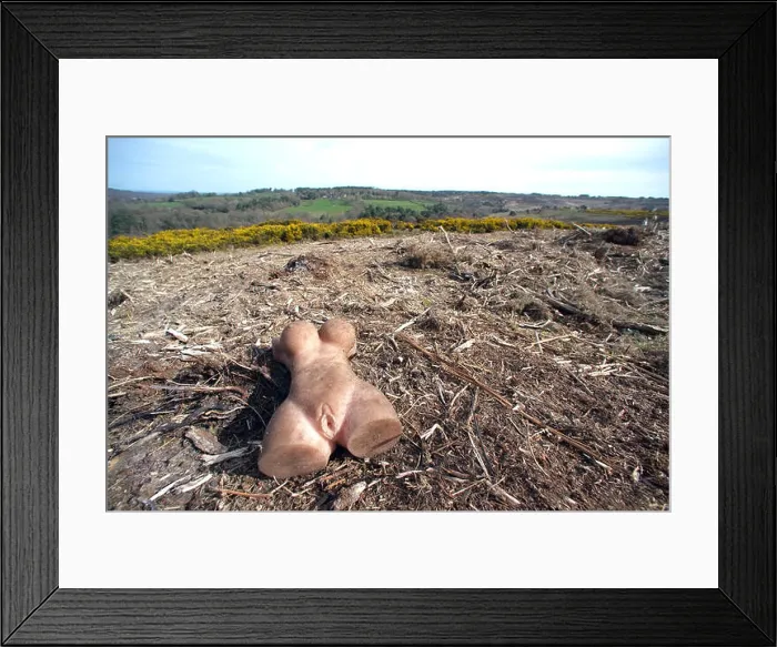 Framed Print : Discarded rubber sex toy in a beauty spot known for dogging'. Ashdown Forest, East Sussex, UK Framed Print : Discarded rubber sex toy in a beauty spot known for dogging'. Ashdown Forest, East Sussex, UK