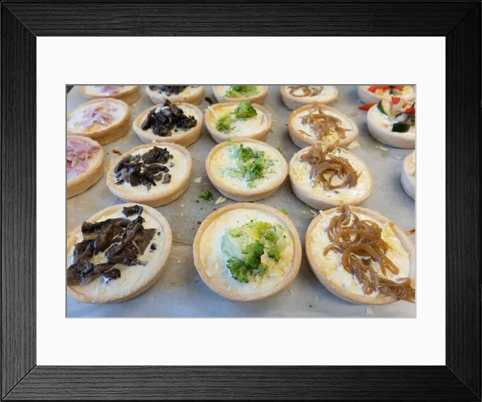 Framed Print : Get ready to indulge in a variety of delectable mini quiches Framed Print : Get ready to indulge in a variety of delectable mini quiches