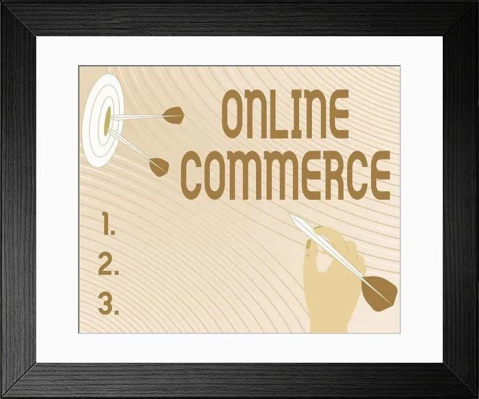 Framed Print : Text showing inspiration Online Commerce Framed Print : Text showing inspiration Online Commerce