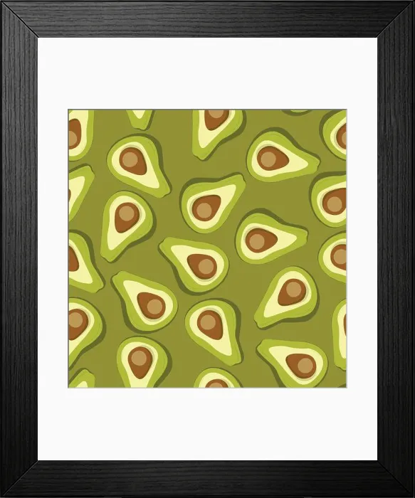 Framed Print : Cute avocado on color background Framed Print : Cute avocado on color background