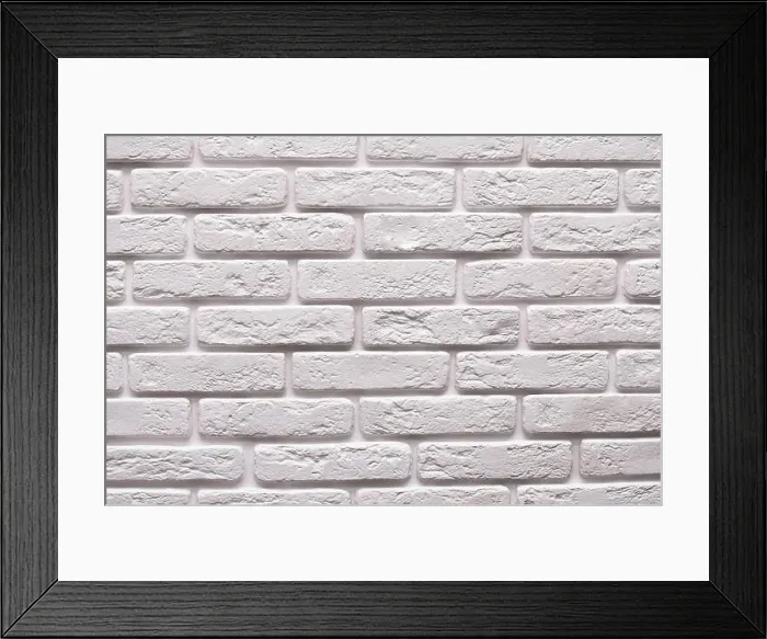 Framed Print : Modern white brick wall texture for background with copy space Framed Print : Modern white brick wall texture for background with copy space